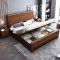 天惠子 床 木质实木床1.8米中式双人床经济型简约现代小户型主卧储物床 气压款单床+2柜+5D乳胶棉床垫