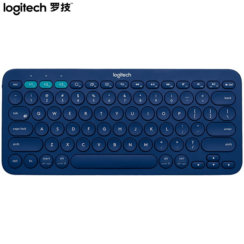 罗技（Logitech）K380无线超薄蓝牙键盘 蓝色