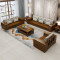 天惠子 沙发 全实木沙发组合 现代中式小户型木质布艺沙发储物客厅家具 框架款1+1+3+大小茶几