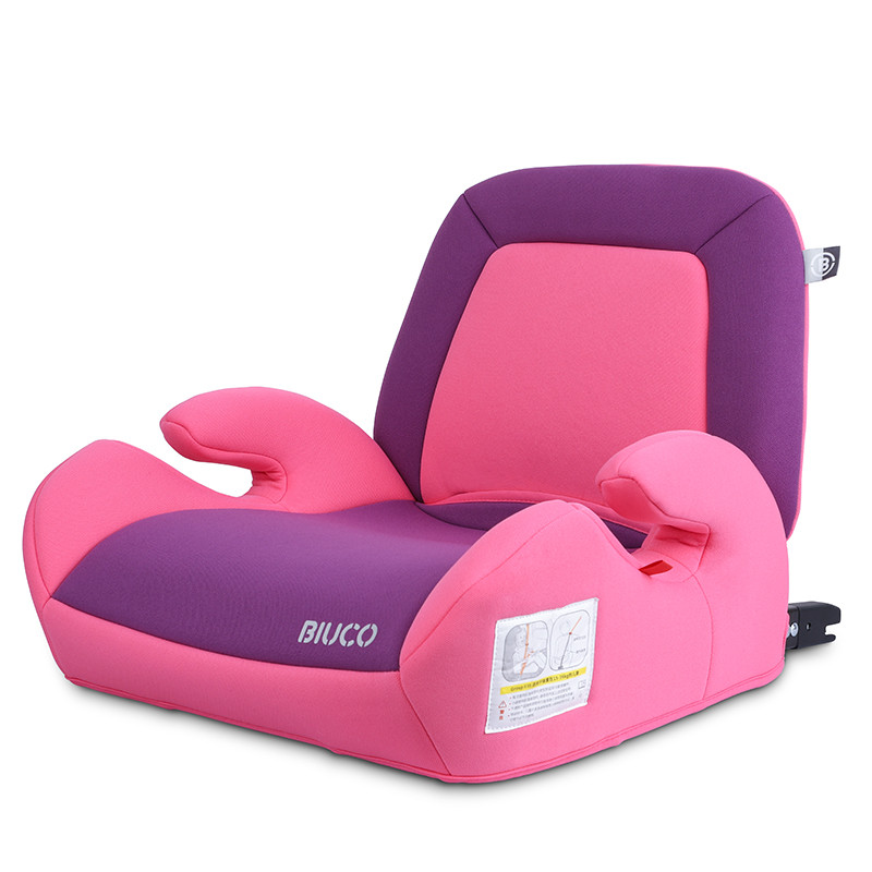 BIUCO贝欧科儿童安全座椅宝宝小靠背增高垫3-12岁isofix硬接口 公主粉