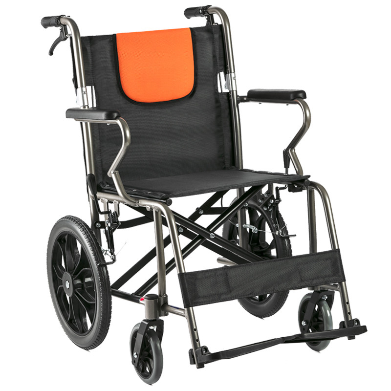 鱼跃（YUWELL）轮椅 加强铝合金 软座便携 老人手动轮椅车免充气可折叠H056C
