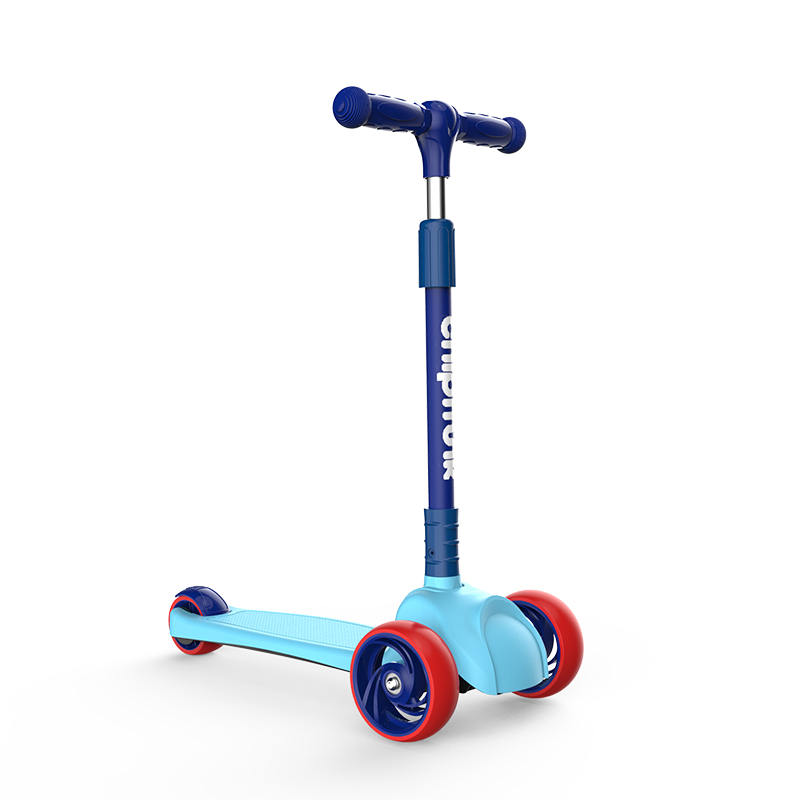 [2020新品]优贝一键折叠DIY儿童滑板车三轮车2-8岁闪光轮男女宝宝溜溜车踏板车