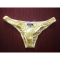 波迷娜（BOMINA)【放心购】2件男士时尚蕾丝性感三角比基尼低腰透明青年夏季窄臀内裤 M/2.0-2.3 黄色