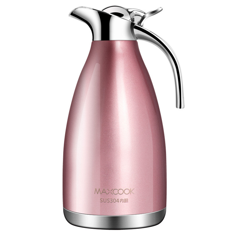 美厨（maxcook）保温壶 不锈钢真空热水壶保温瓶2L 粉红色MCH151【双层真空】