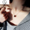 韩版时尚有气场黑白网红项链男女情侣锁骨链冷淡风短款流苏配饰_4 清新。白色锆石