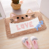 ins地毯垫进吸水脚垫家用卫浴口垫防滑垫浴室地毯 60*80cm （预售）方形咖色猫咪植绒地垫