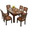 实木餐桌可收缩折叠桌圆形饭桌圆桌子8人小户型家用餐桌椅组合1 1.38米一桌六椅(白色地中海)_颜色留言