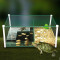 养龟的专用缸小型水陆缸带晒台别墅玻璃金鱼缸鱼龟混养缸乌龟缸 默认尺寸 龟缸大号套餐(升级款)