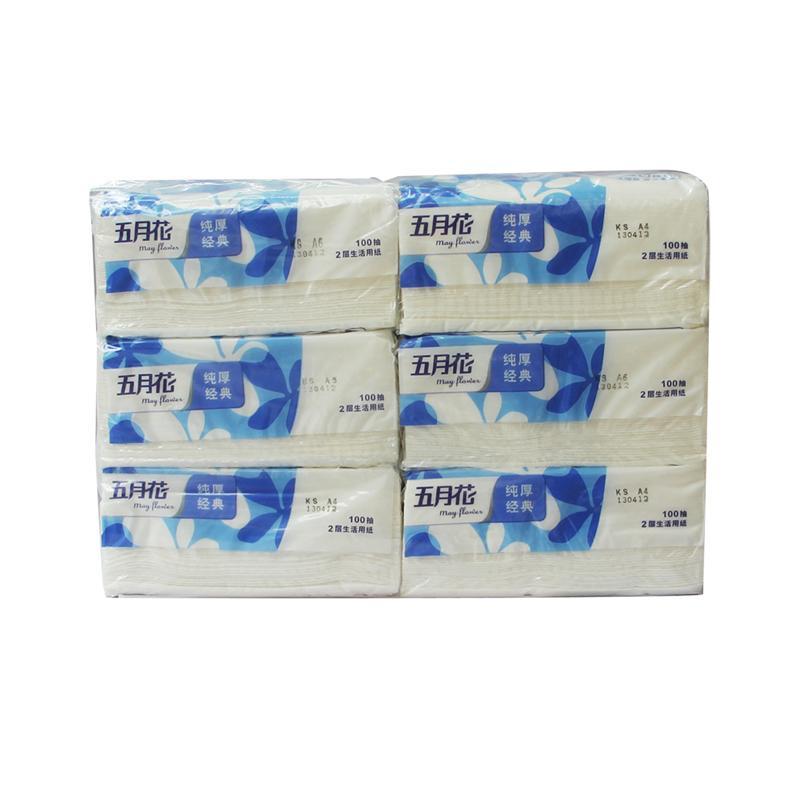 品牌介绍 Brand 五月花 永丰餘造纸股份有限公司前身為永丰商店,致力於农业经济產业,后以造纸為核心事业,发展横跨造纸业上中下游,目前以集团事业群经营机制发展。 永丰餘為台湾民营造纸业先驱,创立於1950 年。產品稳居国内造纸业之领导地位。永丰餘在造纸為本位下推展出多品项、多品类等之纸品,包含文化用纸、工业用纸、纸容器及家庭用纸等。 商品介绍 Product 主要成份:100%原生木浆 规格:2层*100抽/包*6包 保质期:三年 特殊双面压花 触感双倍细致 创新双面压花技术,纸张双倍细致 独特纤维配方