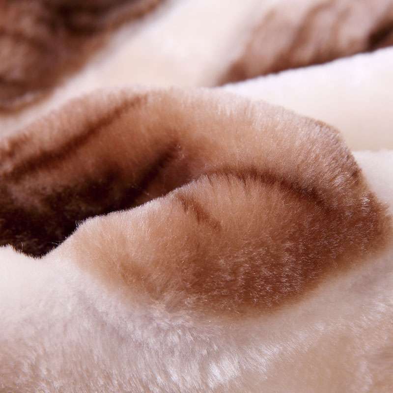 棉朵家纺超柔毛毯大花深驼1.5米