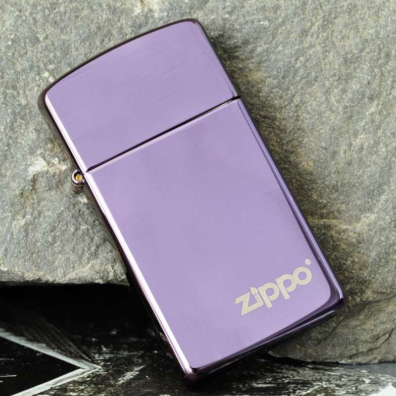 ZIPPO打火机 PVD浸染紫冰镭射纤巧系列-紫色