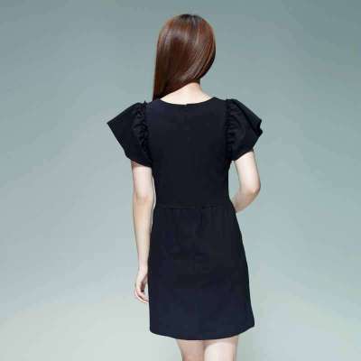 唐狮 女式 女短袖针织连衣裙613122104407(黑