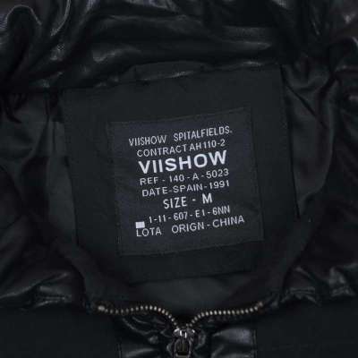 viishow男士修身翻领皮质拼接棉服<em>外套MC</em>017