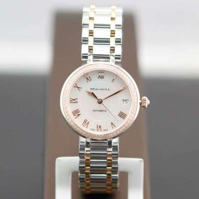 <em>海鸥</em>时尚镶钻贝母盘<em>机械女表</em>717.417L【报价