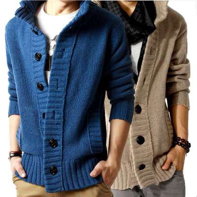 LIHOMME 秋冬新款男士<em>毛衣</em>羊毛混纺开衫<em>外套</em>