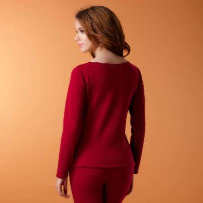 韩姿娜 专柜正品2013冬款蕾丝圆领加厚加绒女