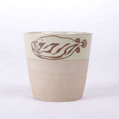 伍家坊 鱼 个人杯陶瓷 手工拉坯 开片 手绘 陶瓷