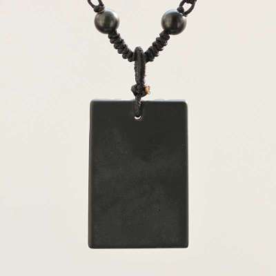 灵气水晶 天然黑玛瑙无事吊坠 麒麟献福吊牌