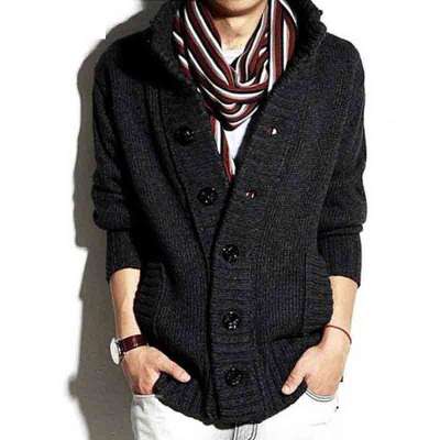 wantdo 2013秋冬新款 <em>男士</em>高领<em>毛衣</em> <em>开衫</em>羊毛