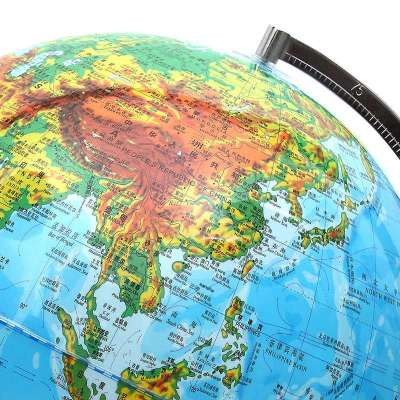 2014年32cm高清平面两用地形地貌教学地球仪 标准地理