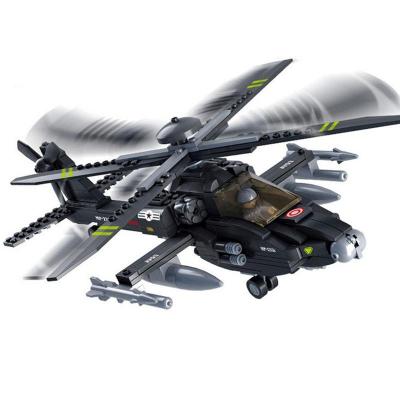 儿童玩具积木 阿帕奇武装直升机积木 男孩玩具