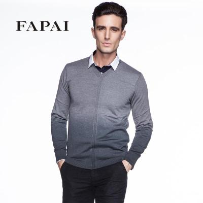 法派2014秋装新款男装<em>中年毛衣</em>羊毛衫V领<em>男士</em>