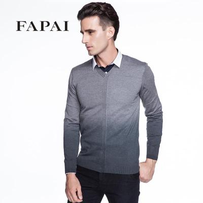 法派2014秋装新款男装<em>中年毛衣</em>羊毛衫V领<em>男士</em>