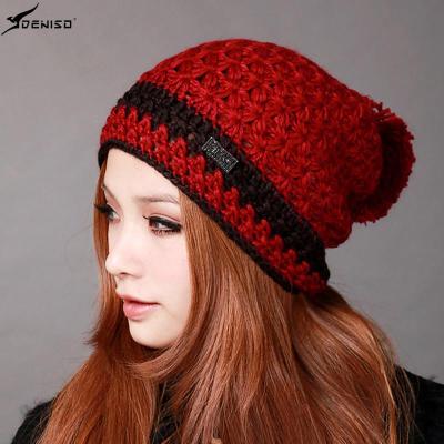 【DENISO】deniso冬帽女士女款纯手工编织帽