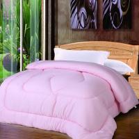 吉祥三宝馨柔磨毛加厚冬被 纯色纤维被 床上用品被子 200*230cm 粉红色 2.0*2.3m