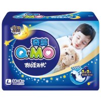 【苏宁自营】奇莫(Q-MO) 甜睡无忧婴儿纸尿裤大号L34+8片【9-14KG】