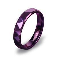 梦克拉 钨金情侣紫色戒指 16号（戒宽4mm）