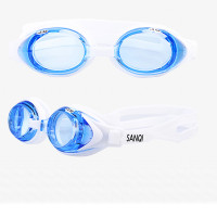 三奇近视泳镜男女防水防雾带度数高清游泳眼镜可拆卸舒适清晰时尚 蓝色200度