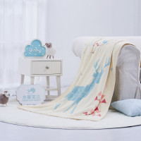 水星宝贝 双层法兰绒毯 儿童盖毯午睡毯子 保暖儿童毯子 Baby织梦 小鹿印花 100cm×140cm