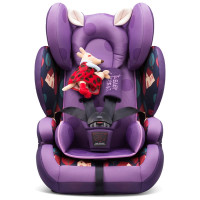 贝贝卡西安全座椅9月-12岁儿童安全座椅3C认证汽车车用婴儿车载宝宝座椅 LB509 紫色鸢尾
