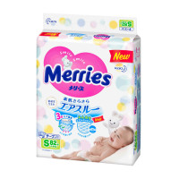 花王(Merries)纸尿裤S82片 舒爽干净 小号尿不湿(4-8kg) S82
