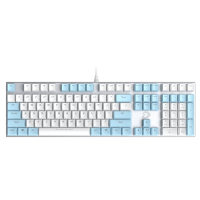 达尔优（dareu）108机械合金板-蓝白色红轴 机械键盘