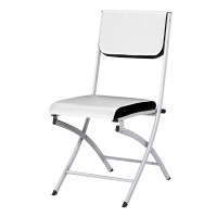 卓澳(ZHUOAO)办公椅折叠椅餐椅休闲椅职员椅餐桌配套家携带方便户外椅-LX(2把起售) 白色
