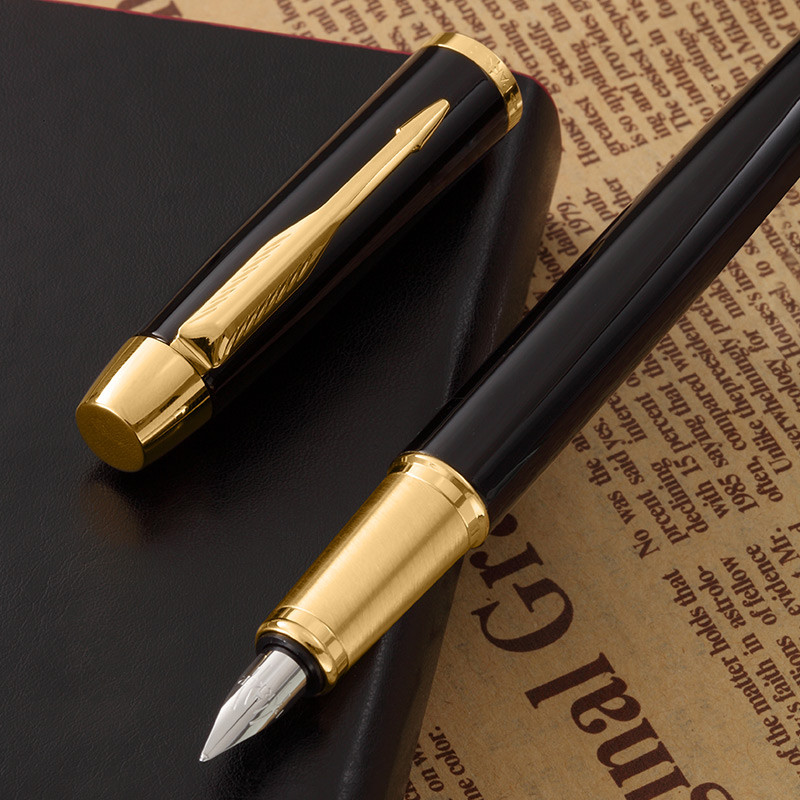 派克(parker)im纯黑丽雅金夹墨水笔 钢笔