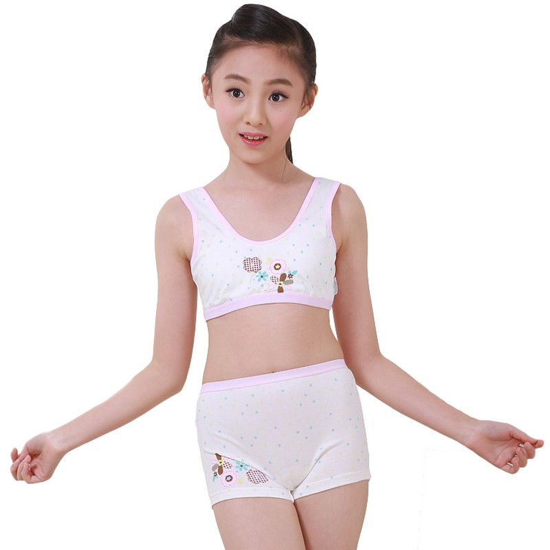 mawcha 少女文胸女童内衣小女生发育期无钢圈内衣莱卡棉学生小背心
