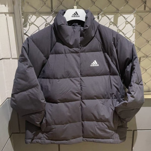 阿迪达斯 (adidas)羽绒服女装2023秋冬季新款羽绒外套立领夹克加厚保暖运动服 HG8696黑色 XS