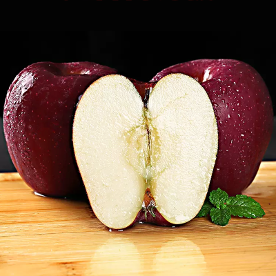 [西沛生鲜]云南昭通黑卡苹果 净重4.5斤 单果75-80mm 黑钻苹果黑色纯甜苹果新水果鲜当季整箱