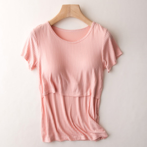 Three Sons哺乳装哺乳上衣外出时尚辣妈款孕妇短袖t恤喂奶衣打底