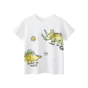 韩版童装男宝宝衣服 夏季新款儿童短袖T恤恐龙