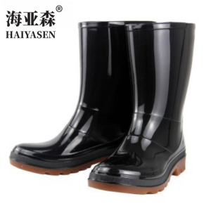 海亚森TK-DZG02加棉中筒雨鞋 通用均码黑色 黑色 均码