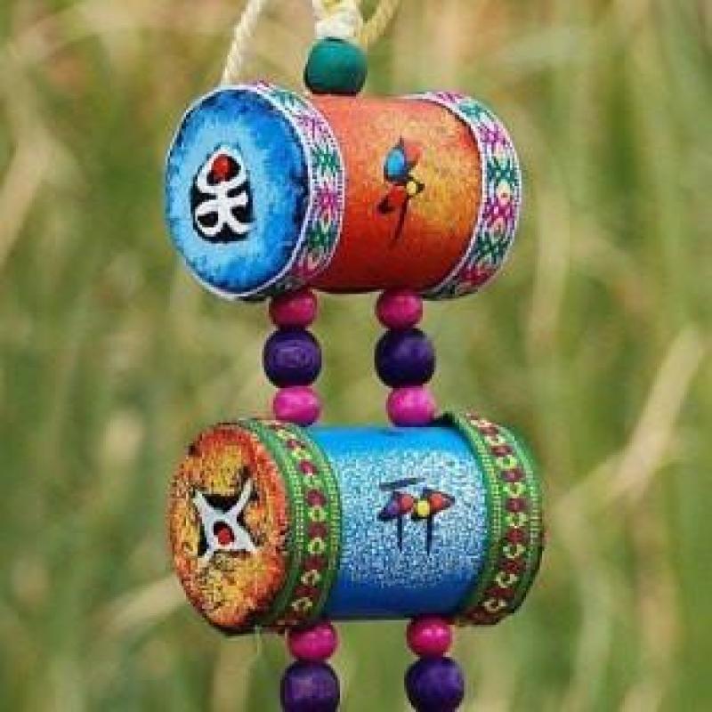 云南民族工艺品 手工花布可爱唐装 钥匙扣 花色随机
