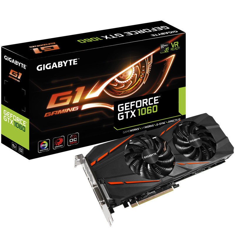 技嘉(gigabyte)gtx1060 g1 gaming 6g 非公版vr游戏显卡