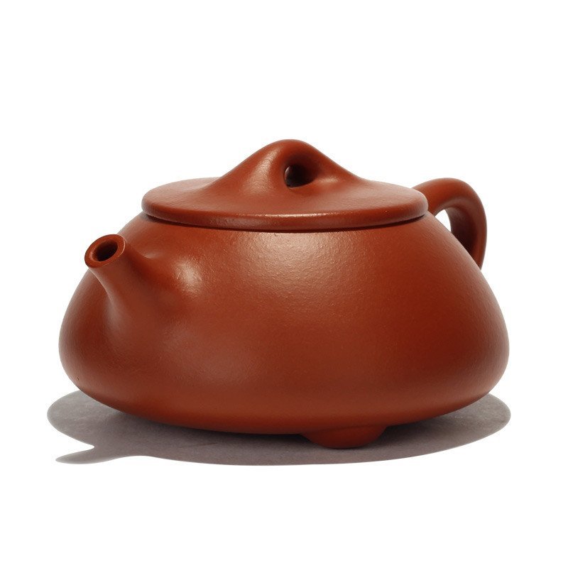 君肴 宜兴紫砂壶茶具 朱泥石瓢壶 艺师黄静手工制原矿朱泥茶壶 230