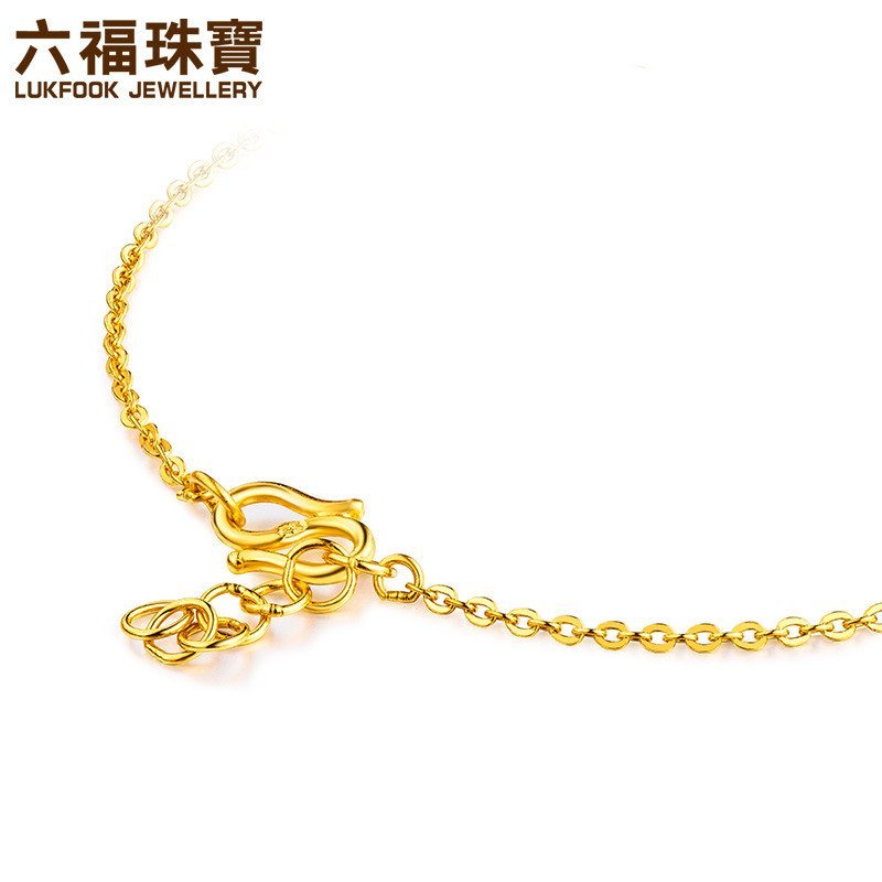 六福珠宝足金手链栀子花型黄金手链女款首饰送礼计价gmgtbb0023