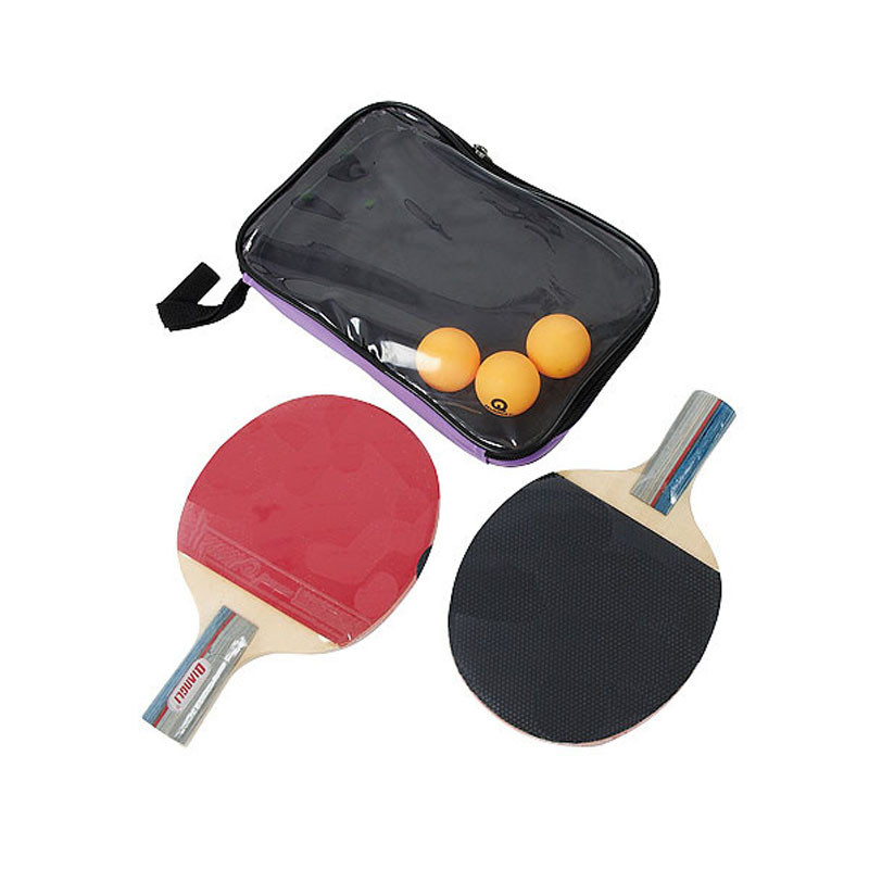 强力 乒乓球拍套装 直拍 内含正胶反胶乒乓板2支装 3个乒乓球 t1209