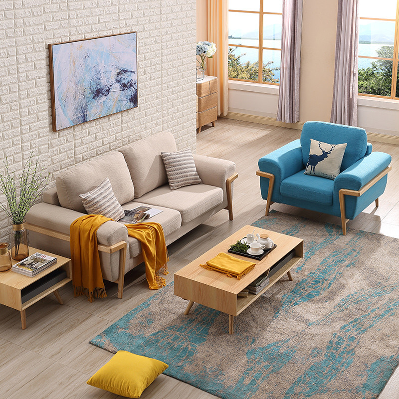 佳宜居 布艺沙发组合北欧日式沙发简约小户型沙发韩式